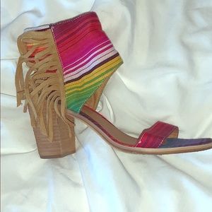 Serape Fringe Heels